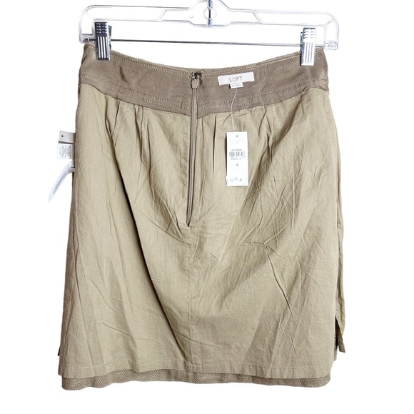 NWT Loft Khaki Linen A-Line Skirt Size 0 - Picture 11 of 16